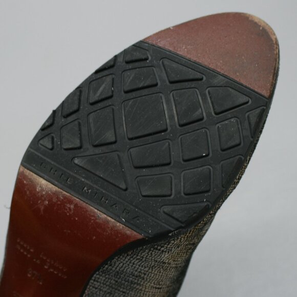 Chie Mihara 37.5 Ladies 7.5 Exito Metallic Silver Bronze Lace Shoes Pumps Heels - Picture 10 of 12